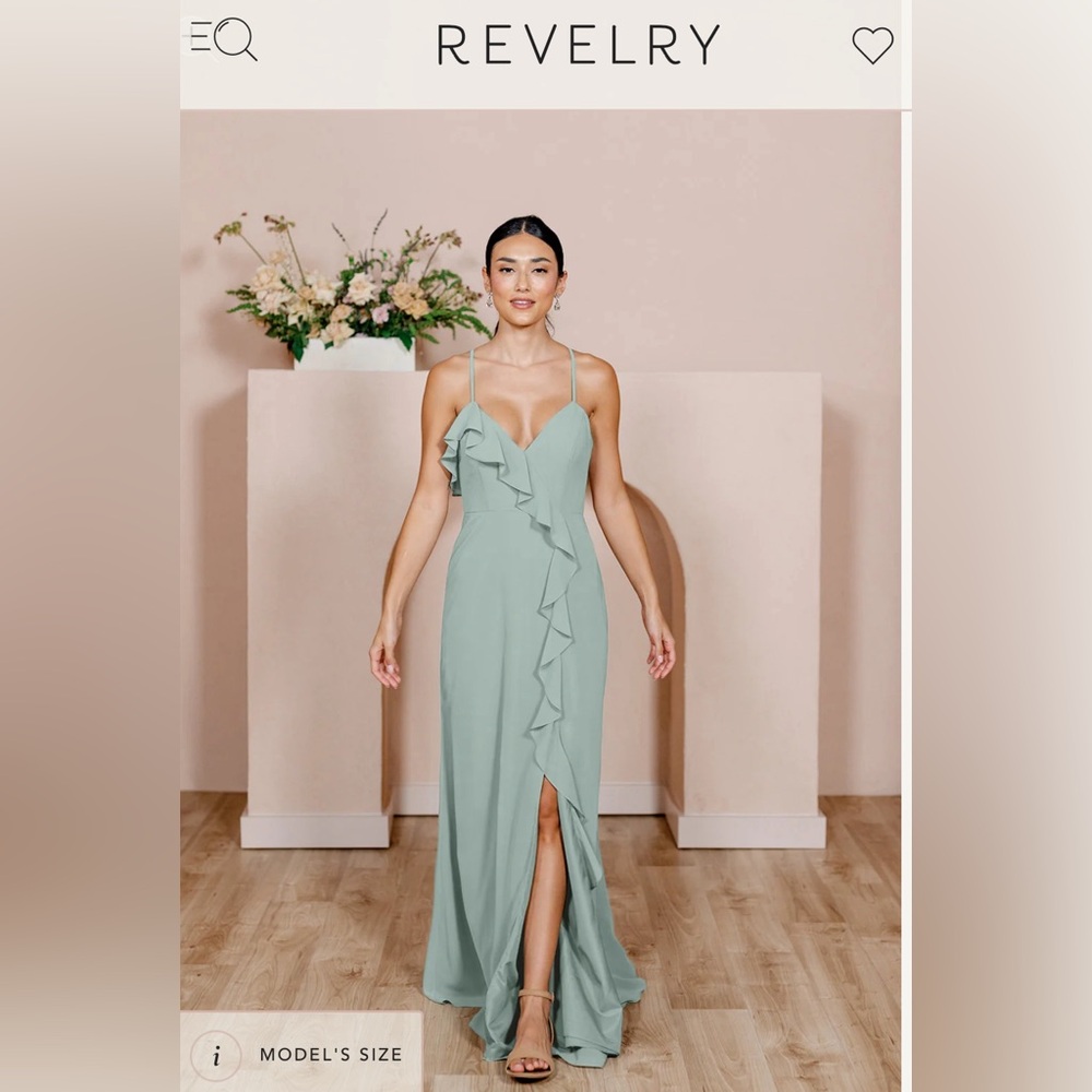 Revelry Silver Sage Paloma chiffon dress